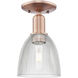 Arcadia Castile 1 Light 6 inch Antique Copper Semi-Flush Mount Ceiling Light in Clear
