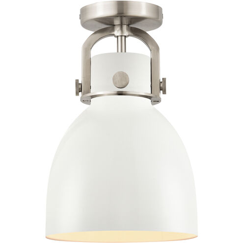 Newton Bell 1 Light 8 inch Satin Nickel Flush Mount Ceiling Light
