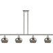 Ballston Fenton 4 Light 48 inch Polished Nickel Island Light Ceiling Light in Plated Smoke Glass, Ballston