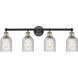 Bridal Veil 4 Light 32 inch Black Antique Brass Bath Vanity Light Wall Light in Clear