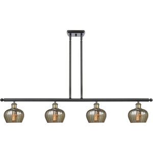 Ballston Fenton 4 Light 48 inch Black Antique Brass Island Light Ceiling Light in Mercury Glass, Ballston