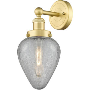 Geneseo 1 Light 6 inch Satin Gold Sconce Wall Light in Clear Crackle Glass