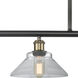 Ballston Orwell LED 48 inch Black Antique Brass Island Light Ceiling Light in Clear Glass, Ballston