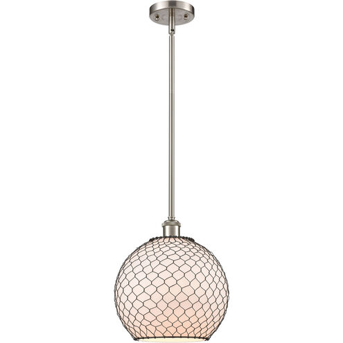 Ballston Large Farmhouse Chicken Wire 1 Light 10 inch Brushed Satin Nickel Pendant Ceiling Light, Ballston