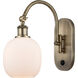 Ballston Belfast LED 6 inch Antique Brass Sconce Wall Light in Matte White Glass