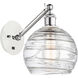 Ballston Athens Deco Swirl 1 Light 8 inch White and Polished Chrome Sconce Wall Light