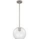 Crown Point 1 Light 8 inch Satin Nickel Pendant Ceiling Light in Clear Glass