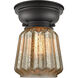 Aditi Chatham LED 6 inch Matte Black Flush Mount Ceiling Light in Mercury Glass, Aditi