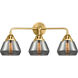 Nouveau 2 Fulton LED 24.75 inch Satin Gold Bath Vanity Light Wall Light in Plated Smoke Glass