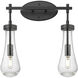 Downtown Urban Owego 2 Light 15.5 inch Matte Black Bath Vanity Light Wall Light in Seedy