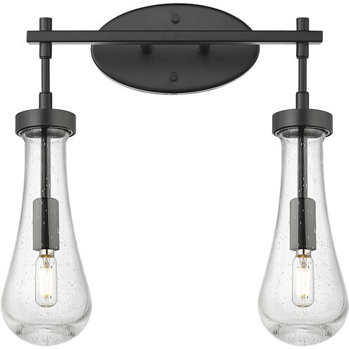 Downtown Urban Owego 2 Light 15.5 inch Matte Black Bath Vanity Light Wall Light in Seedy