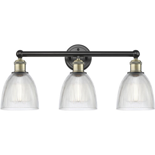 Castile 3 Light 24 inch Black Antique Brass Bath Vanity Light Wall Light in Clear
