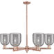 Arcadia Bella 6 Light 35.25 inch Antique Copper Chandelier Ceiling Light in Light Smoke Glass