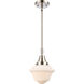Franklin Restoration Small Oxford 1 Light 8 inch Polished Nickel Mini Pendant Ceiling Light in Matte White Glass