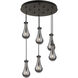 Owego 12 Light 24.38 inch Matte Black Multi Pendant Ceiling Light in Light Smoke Glass