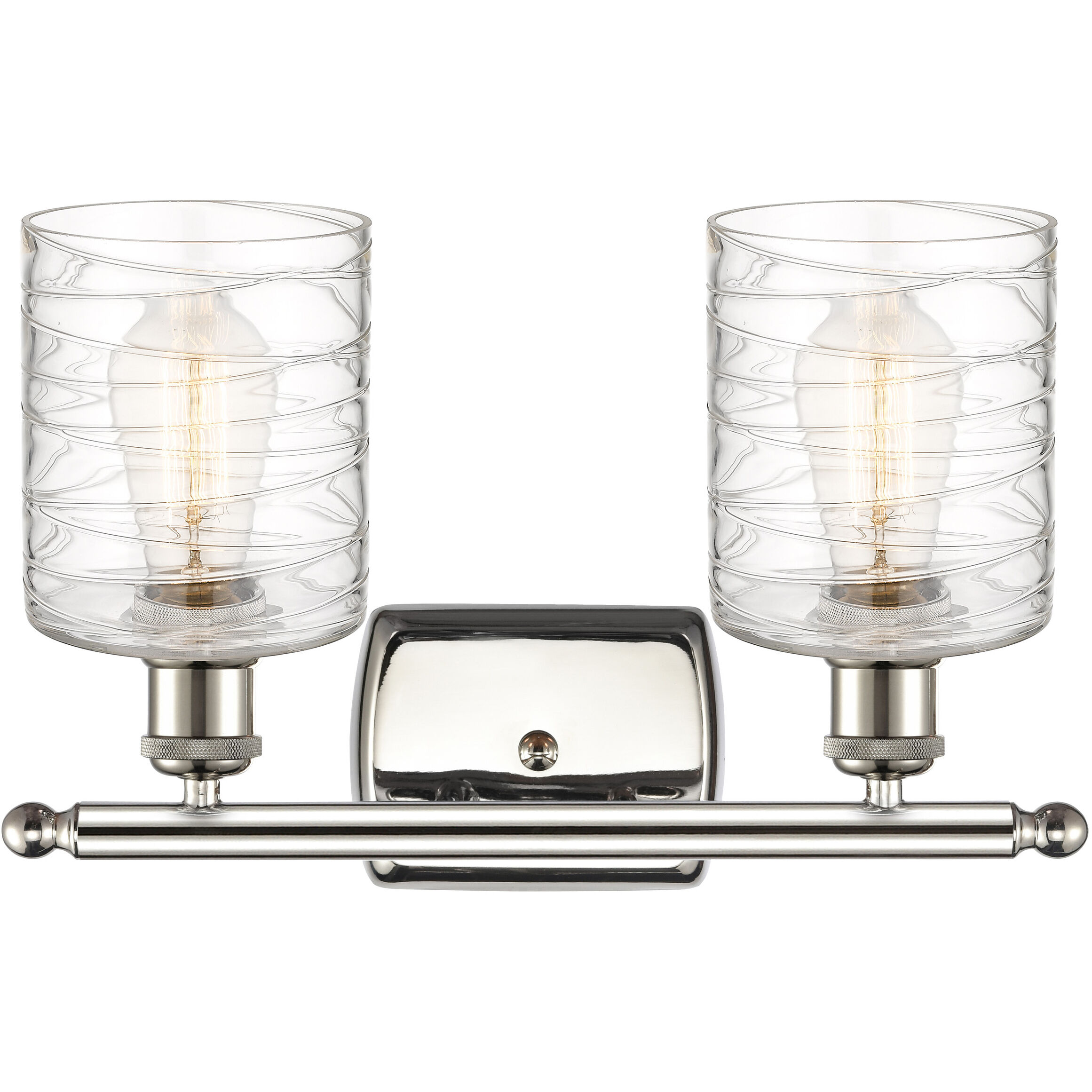 Ballston Cobbleskill LED 16 inch Polished Nickel Bath Vanity Light Wall Light in Deco Swirl Glass