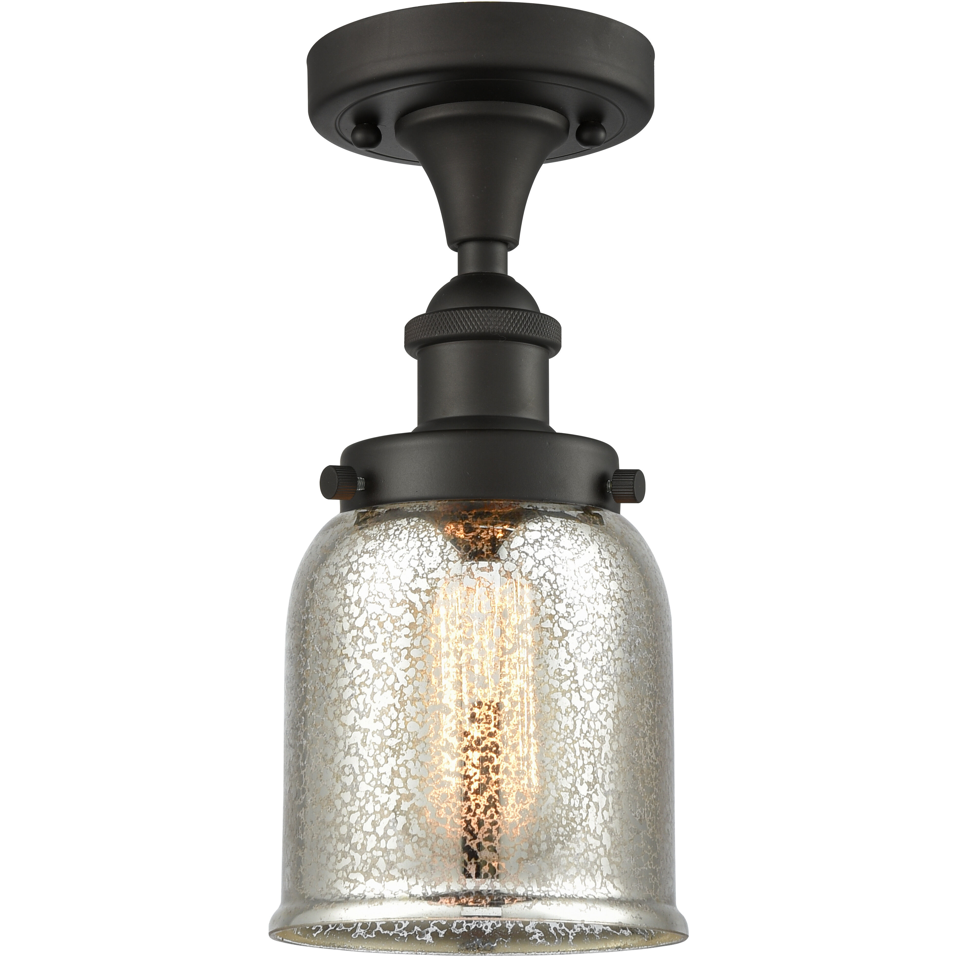 Small Bell 1 Light 5 inch Oil Rubbed Bronze Semi-Flush Mount Ceiling Light, Ballston