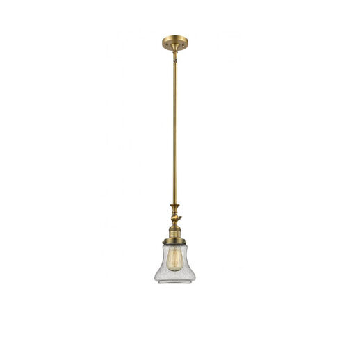 Franklin Restoration Bellmont 1 Light 7 inch Brushed Brass Mini Pendant Ceiling Light in Seedy Glass, Franklin Restoration