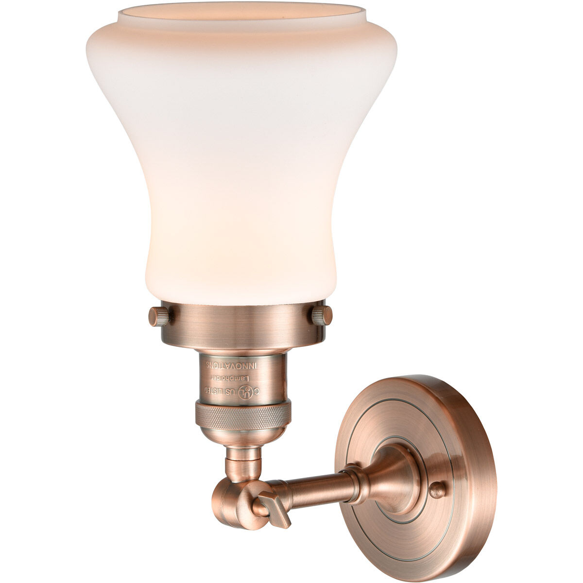 Franklin Restoration Bellmont 1 Light 7 inch Antique Copper Sconce Wall Light in Matte White Glass, Franklin Restoration