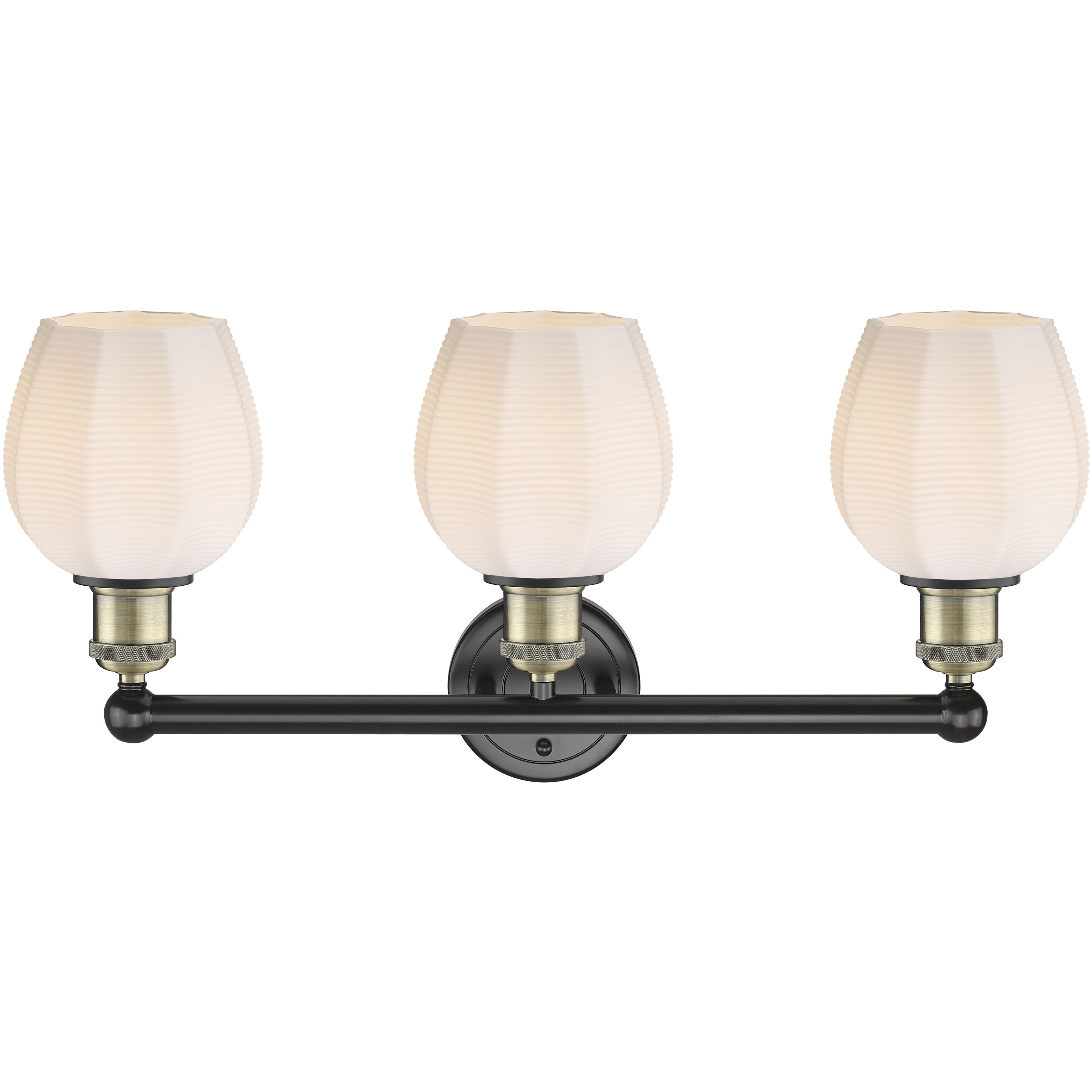 Norfolk 3 Light 23.75 inch Black Antique Brass Bath Vanity Light Wall Light in Matte White