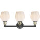 Norfolk 3 Light 23.75 inch Black Antique Brass Bath Vanity Light Wall Light in Matte White