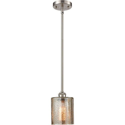 Ballston Cobbleskill 1 Light 5 inch Brushed Satin Nickel Pendant Ceiling Light in Mercury Glass, Ballston
