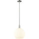Arcadia White Venetian 1 Light 12 inch Polished Nickel Mini Pendant Ceiling Light