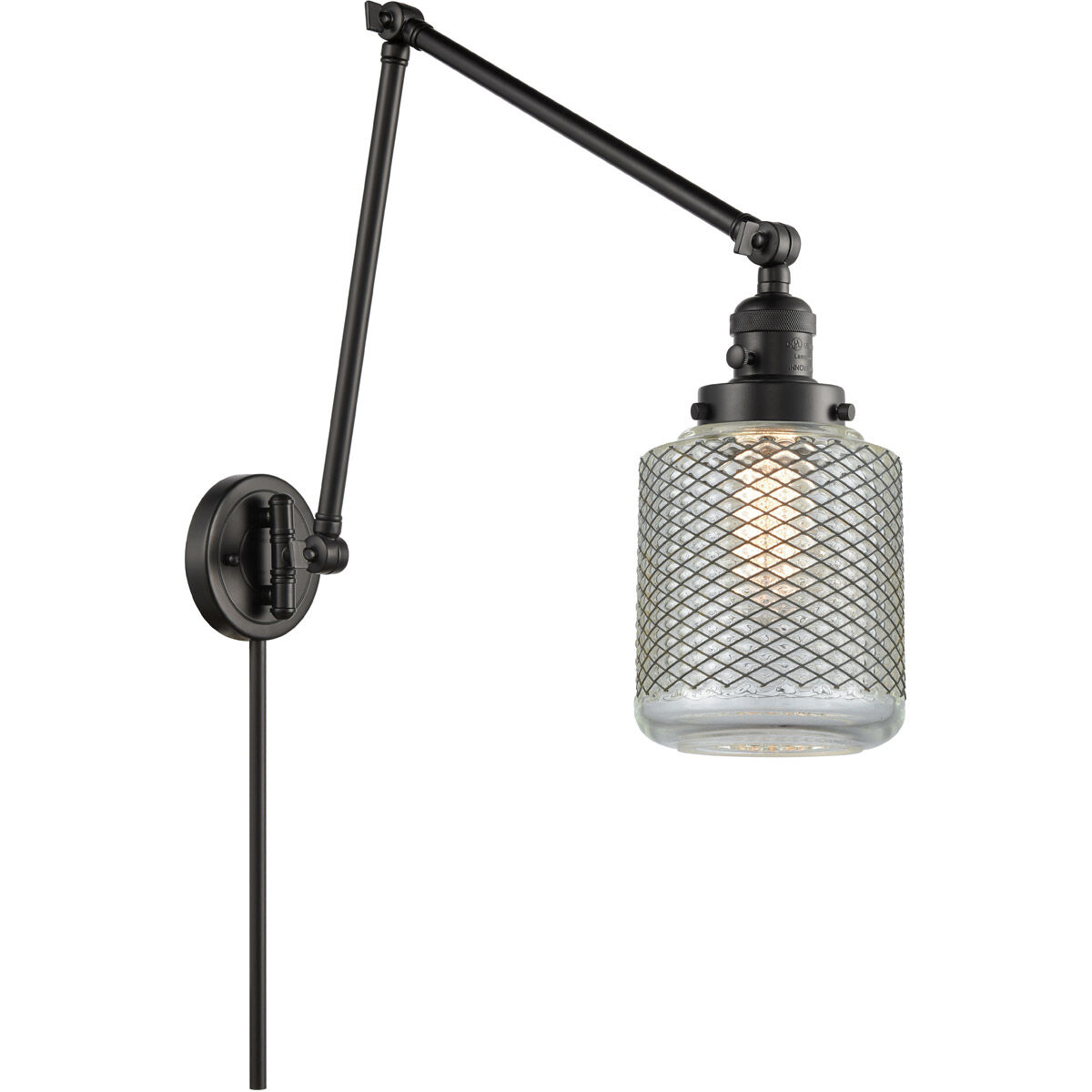Stanton 30 inch 3.50 watt Matte Black Swing Arm Wall Light, Franklin Restoration
