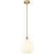 Edison White Venetian 1 Light 12 inch Brushed Brass Stem Hung Pendant Ceiling Light
