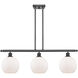 Ballston Athens LED 36 inch Oil Rubbed Bronze Island Light Ceiling Light in Matte White Glass, Ballston