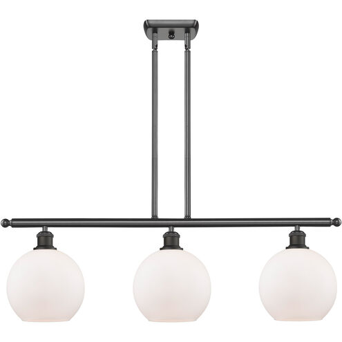 Ballston Athens LED 36 inch Oil Rubbed Bronze Island Light Ceiling Light in Matte White Glass, Ballston
