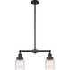 Franklin Restoration Bell 2 Light 21 inch Matte Black Island Light Ceiling Light