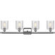 Ballston Cobbleskill 4 Light 36 inch Polished Chrome Bath Vanity Light Wall Light in Clear Glass, Ballston