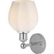 Edison Norfolk 1 Light 6 inch Polished Chrome Sconce Wall Light in Matte White Glass