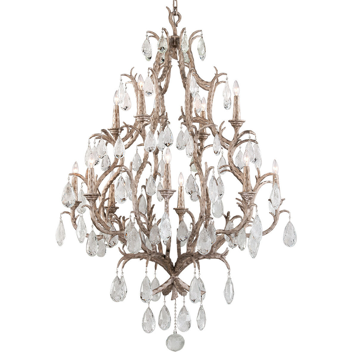 Amadeus 12 Light 46.5 inch Stria Gold Leaf Chandelier Ceiling Light
