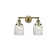Franklin Restoration Colton 2 Light 16 inch Antique Brass Bath Vanity Light Wall Light in Incandescent, Clear Halophane Glass, Franklin Restoration