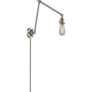 Bare Bulb 30 inch 60.00 watt Satin Nickel Swing Arm Wall Light, Franklin Restoration