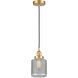 Edison Stanton LED 6 inch Satin Gold Mini Pendant Ceiling Light