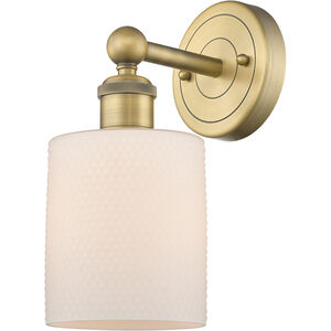Cobbleskill 1 Light 5 inch Brushed Brass and Matte White Sconce Wall Light