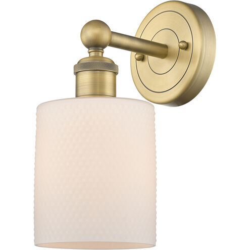 Cobbleskill 1 Light 5 inch Brushed Brass and Matte White Sconce Wall Light