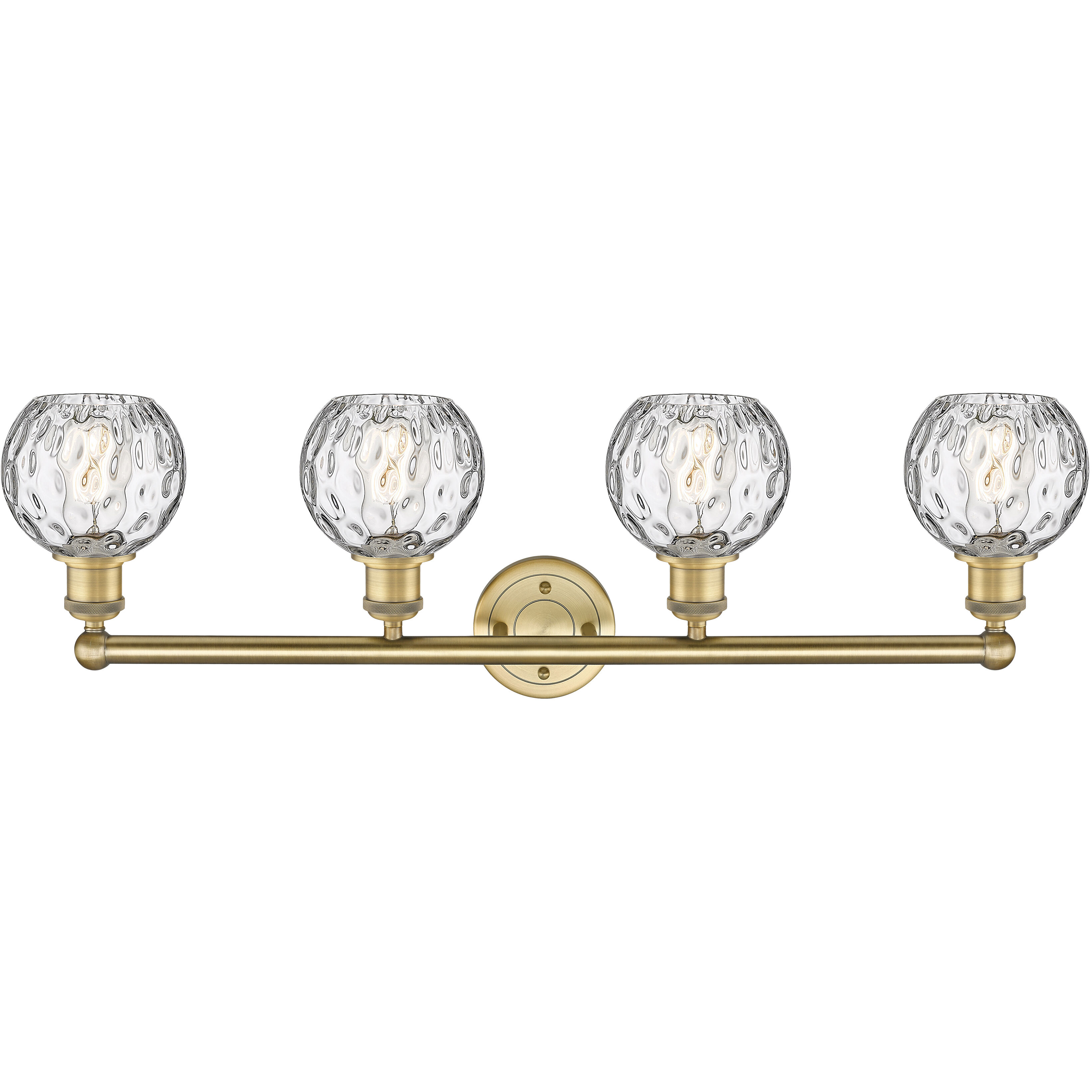 Athens Water Glass 4 Light 33 inch Brushed Brass Bath Vanity Light Wall Light