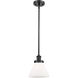 Ballston Large Cone LED 8 inch Matte Black Pendant Ceiling Light in Matte White Glass, Ballston