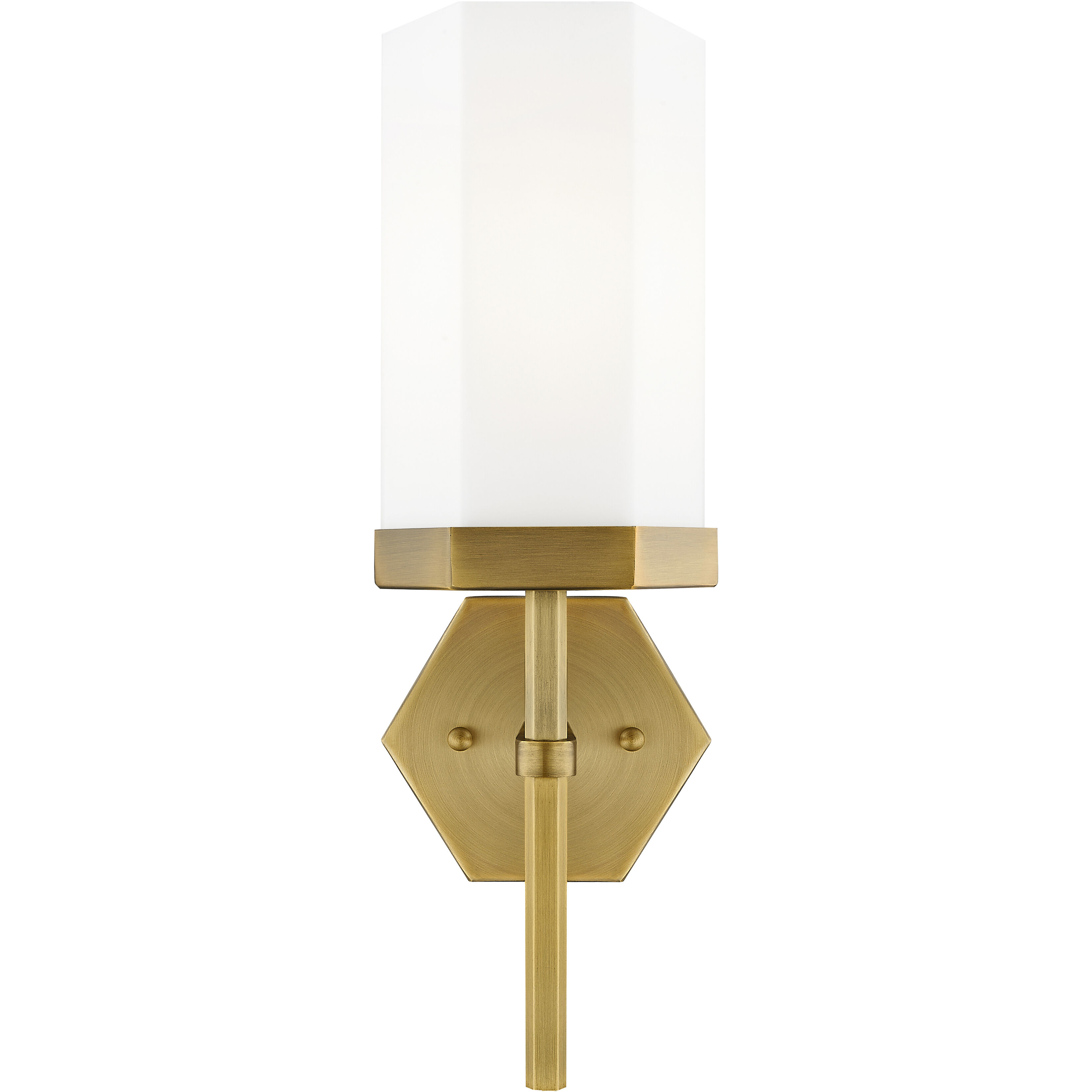 Downtown Urban Blakeley Wallchiere Wall Light in Brushed Brass, Matte White
