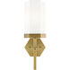 Downtown Urban Blakeley Wallchiere Wall Light in Brushed Brass, Matte White