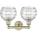 Athens Deco Swirl 2 Light 17 inch Antique Brass Bath Vanity Light Wall Light in Clear Deco Swirl Glass