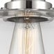 Franklin Restoration X-Large Bell 1 Light 12 inch Polished Chrome Flush Mount Ceiling Light in Clear Glass