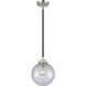 Nouveau Beacon 1 Light 8 inch Black Polished Nickel Mini Pendant Ceiling Light in Incandescent, Seedy, Nouveau