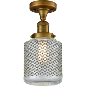 Franklin Restoration Stanton LED 6 inch Brushed Brass Semi-Flush Mount Ceiling Light, Franklin Restoration