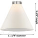 Franklin Restoration X-Large Cone 1 Light 12 inch Brushed Satin Nickel Pendant Ceiling Light in Seedy Glass, Franklin Restoration