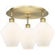Cindyrella 3 Light 19.75 inch Brushed Brass Flush Mount Ceiling Light in Cased Matte White